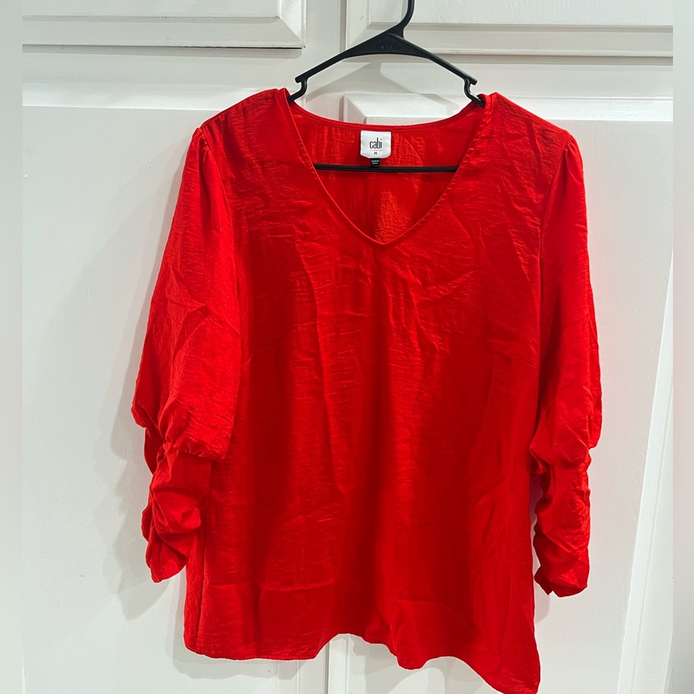Cabi size medium red blouse with cinched arm detail